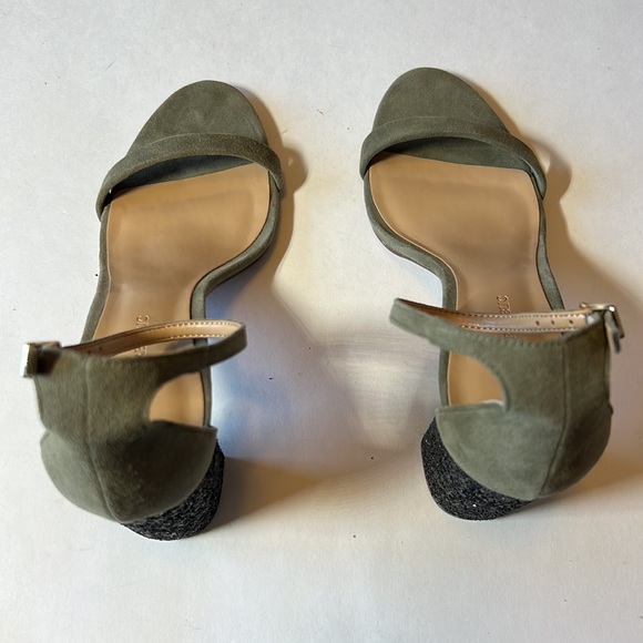 BANANA REPUBLIC Women’s Glitter High Block Heel Sandals Green Size 8.5 - Picture 8 of 15
